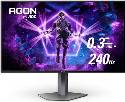 Zdjęcie produktu dla AOC AG276QZD, 67,3 cm (26.5"), 2560 x 1440 px, Quad HD, OLED, 0,03 ms, Czarny