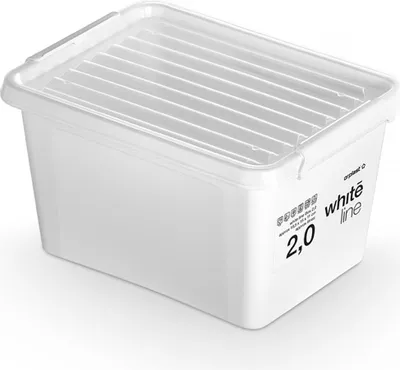 Produktbild von Aufbewahrungsbox Mit Deckel Clips Organizer Büro Schubladenbox Plastikbox 2 L