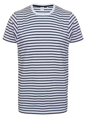 Image de SF Men - T-shirt pour hommes/femmes unie LT4536 (XS) (blanc/bleu marine)