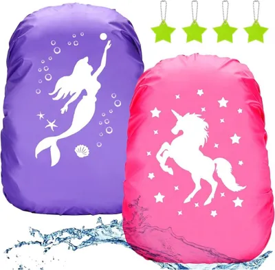 Produktbild von YANSYUN Regenhülle Schulranzen Einhorn Meerjungfrau Mädchen Kinder