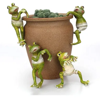 4er-Set Froschfiguren aus Harz, Kletterdeko, Tierornamente
