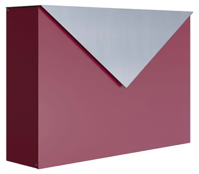 Produktbild von Wandbriefkasten Letter in Rot mit Edelstahlklappe