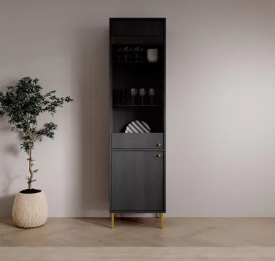 Obrázek produktu pro Vitrína s prosklenými dvířky DENRA - černá