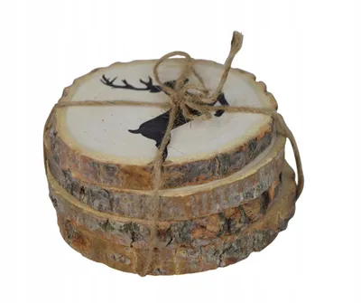 Imagen del producto de Soporte de madera decorativo para cañas, juego de 4 unidades.