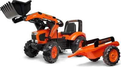 Produktbild von Tretbagger, Falk Kubota mit Anhänger, Ab 3 Jahren, 100%  France, Mindestens 50% recyceltes Plastik