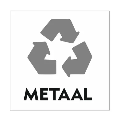 Produktbild von CombiCraft Abfallschild 'Metaal' mit Recyclingsymbol - 10 x 10 cm