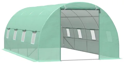 Produktbild von Anbautunnel - Gemüsetunnel - Tomatentunnel - Gewächshaus - Folientunnel - Grünanlage - Lüftungsfenster - 595 x 300 x 200 cm