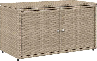 Produktbild von vidaXL Gartenschrank Beige 110x55x60,5 cm Poly Rattan