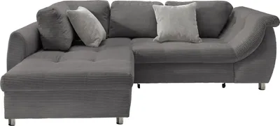 Produktbild von Polsterecke >Allin< Schlaffunktion, grau / silber , Cord - 250x66x190cm (BxHxT)