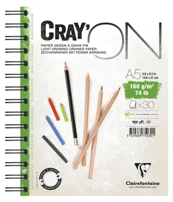 Produktbild von Clairefontaine Cray’On A5 Spirale 160g 30Bl