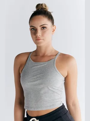 Produktbild von Damen Crop-Top aus 95% Baumwolle und 5% Elasthan mit integriertem Bustier