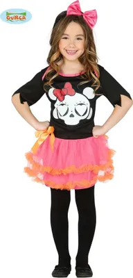 Produktbild von Süßes Skelett Kleid für Mädchen Gr. 98-146, Größe:128/134