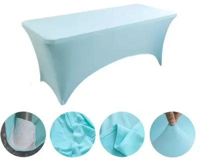 Immagine prodotto di Go Go Gadget – Tovaglia elasticizzata – Adatta per tavoli di dimensioni 183 x 76 cm – Colore: azzurro chiaro – Confezione: 1 pezzo