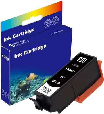 Produktbild von D&C Tintenpatrone ersetzt Epson T2621 (26XL) – Schwarz, kompatibel für Epson Expression Premium