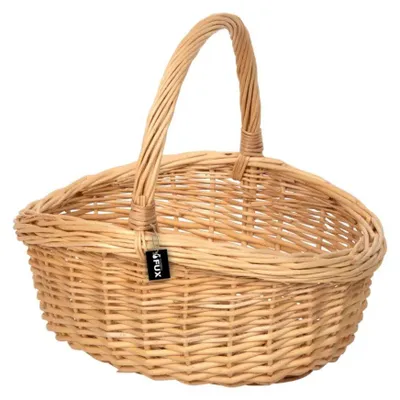 Produktbild von Handkorb Weide oval klein geflochten Geschenkkorb Allzweckkorb 35x28cm