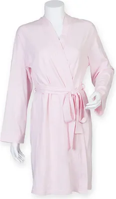Produktbild von Towel City TC050 | Damen Jersey Bademantel Ladies Robe / Waschbar bis 40 °C - Farbe: Pink - Größe: L (16-18)