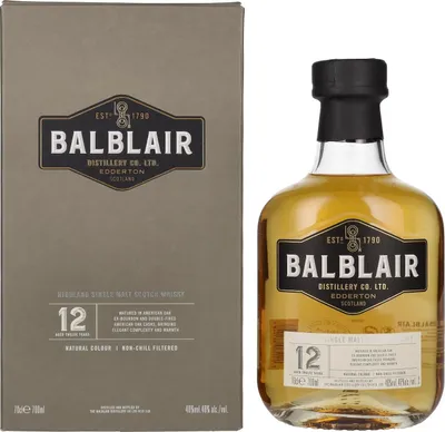 Produktbild von Balblair 12 Year Old, 0,7 l, Single malt, Schottland, Highland, 12 Jahr(e), Glasflasche