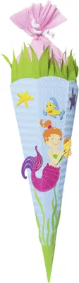 Produktbild von Schultüten-Bastelset "Meerjungfrau", 6-eckig, 68 cm, Menge: 1 (Neu)