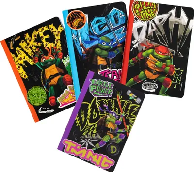 Immagine prodotto di Zestaw 4 Notatników A6 TMNT - Oficjalnie Licencjonowane Akcesoria Biurkowe