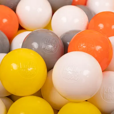 Obrázok produktu pre KiddyMoon Detské Loptičieko kúpeľa Detské plastové Loptičiekracie LoptičiekCm Vyrobené v EÚ, žltá/biela/sivá/oranžová, 500 Loptičiek/6Cm
