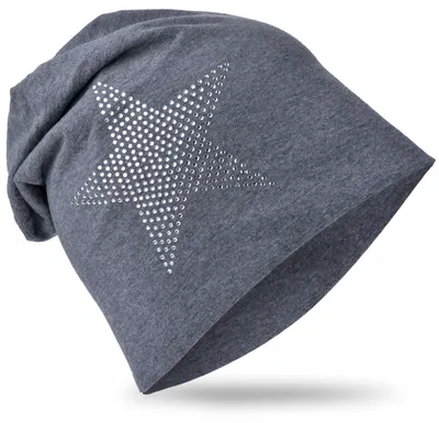 Produktbild von Kinder Beanie StrassStern Anthrazit L