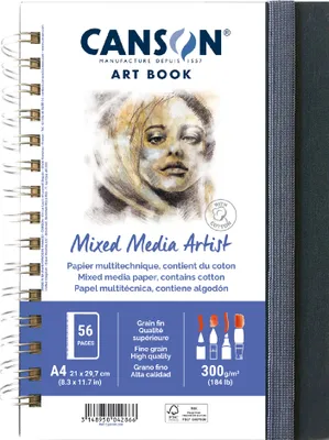 Image de CANSON C31200L007 CANSON Carnet de croquis ART BOOK Mixed Media Artist, DIN A4