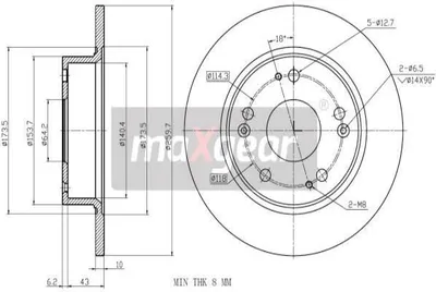 Produktbild von 2x MAXGEAR HINTEN HINTEN Bremsscheibe für HONDA ACCORD VII CL