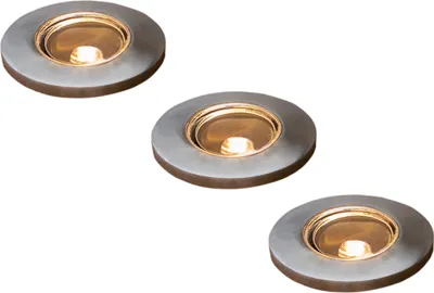 Produktbild von 3 Stk Mini LED Bodenspots Edelstahl Ø3,5cm Einbaustrahler für Garten & Terrasse