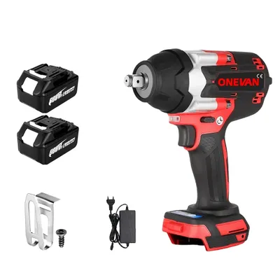 Produktbild von Elektrischer Schlagschrauber, 1800 NM Drehmoment, bürstenloser Motor, 2 Batterien EU Stecker A