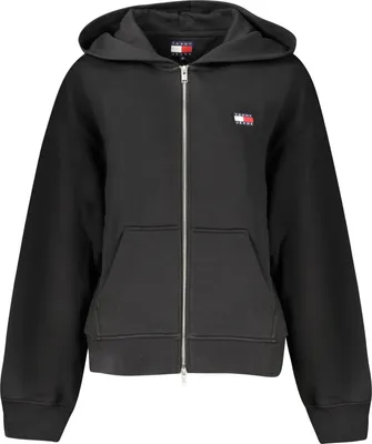 Produktbild von Schwarzes Damen-Sweatshirt mit Kapuze und Reißverschluss – Nachhaltig