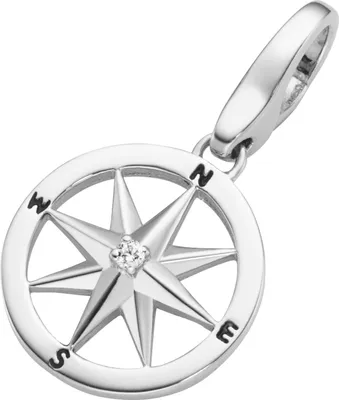 Produktbild von Charm Giorgio Martello Milano Kompass mit Zirkonia, Silber 925 Weiss Onesize