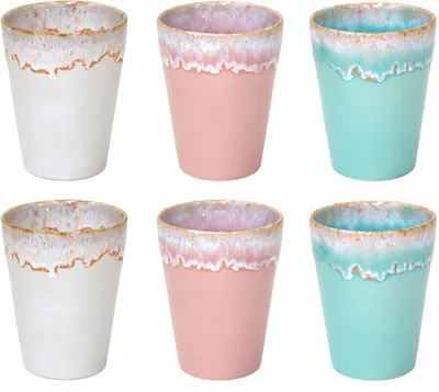 Imagen del producto de Costa Nova Grespresso, vasos para Latte-Macchiato, superficie suave al tacto, surtido de 6 colores, 380 ml