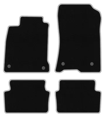 Produktbild von Fußmatten Velours Schwarz/Silber für Renault Laguna III 2007-2015 Set 4-tlg