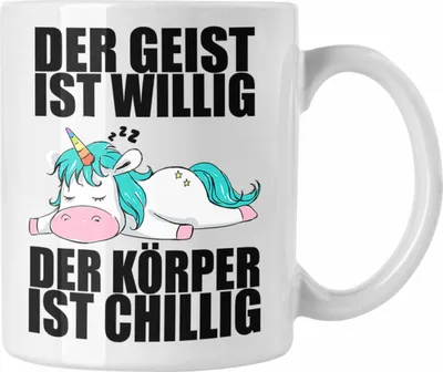 Produktbild von Trendation - Lustiger Einhorn Spruch Tasse Einhorn Mitarbeiterin Arbeitskollge Geschenk (Weiß)