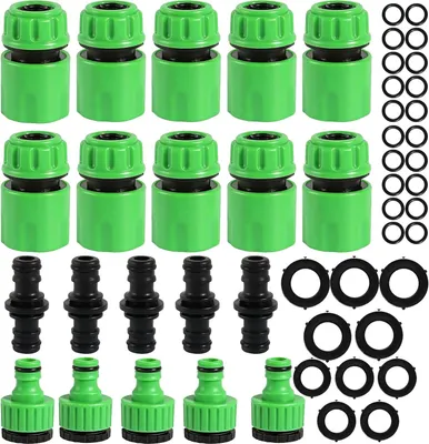 Produktbild von Schlauchverbinder Set 20 Stück, 1/2 Zoll, aus ABS Kunststoff, für Gartenbewässerung