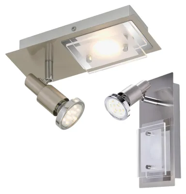 Produktbild von Briloner LED Wand- & Deckenleuchte COMBINATA 2-flammig – GU10 schwenkbar + LED-Modul, matt-nickel
