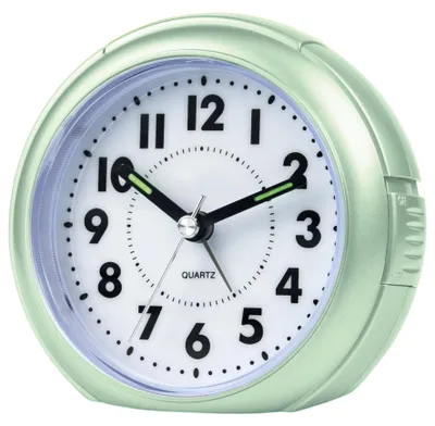 Analog-Quarzwecker ohne Ticken, mintgrün, mit Licht und Snooze