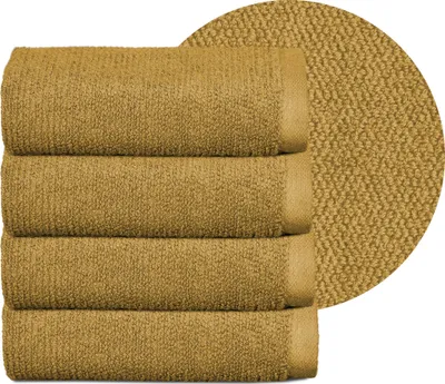Produktbild von BEAUTEX Handtuch-Set Premium Frottier Sets, 100% Baumwolle 550g/m²,Gold,Set: 4 Gästetücher - 30x50 cm