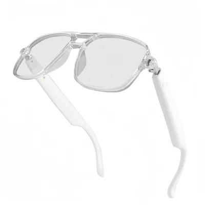 Image de ZELURXX AI Lunettes intelligentes avecvocale Bluetooth Traduction photo musique & verres auto-teintés blanc