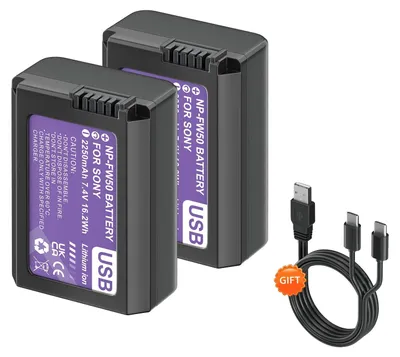 Obrázek produktu pro Baterie pro fotoaparát, kompatibilní s kompatibilními modely, nabíjení přes USB-C, 2 kusy