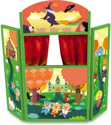 Productafbeelding van Groot Beige Drieluik Theater voor Verhalen