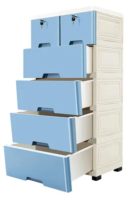 Immagine prodotto di Cassettiera, 6 cassetti, design smontabile, blu