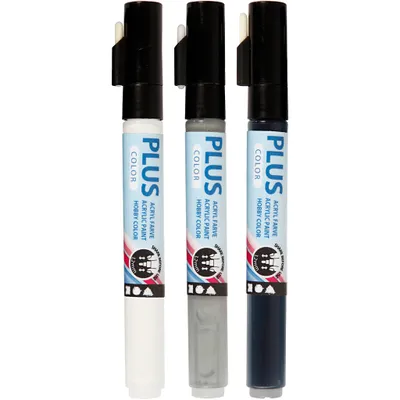 Imagen del producto de Set de rotuladores de colores, y blanco, de 3 unidades, a base de agua, para uso creativo
