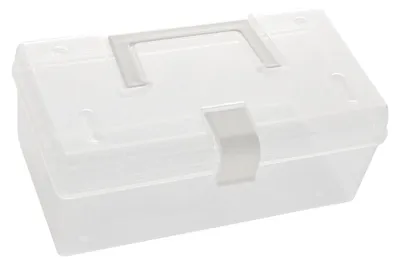 Transparente Aufbewahrungsbox mit Griff, 23x12x9 cm, Kunststoff
