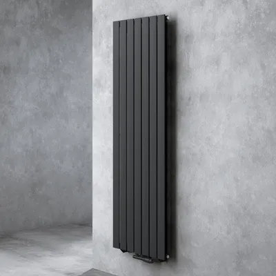Image de doporro Radiateur pour Chauffage Central 180x54cm Radiateur à Eau Chaude Panneau Monocouche Design Vertical Noir-Gris FV