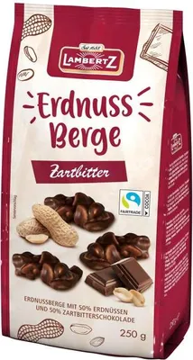 Immagine prodotto di Cioccolato fondente Lambertz Peanut Mountains 250g