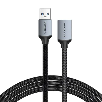 Obrázok produktu pre Vention CBLHF, 1 m, USB A, USB A, USB 3.2 Gen 1 (3.1 Gen 1), 5 Gbit/s, Čierna, Šedá
