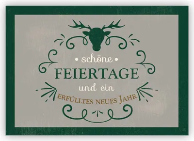 Produktbild von Edle Weihnachtskarte mit Weihnachtsgruß in grün: Schöne Feiertage und ein erfülltes neues Jahr.