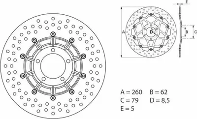 Image de Disque de frein Brembo 68b407b1 argent argent One Size