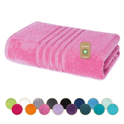 Produktbild von Lavea® Badetuch 100x150 cm, 100% Baumwolle, Duschtuch, saugstark, weich, hautfreundlich, Frottierserie Bali, waschbar, strapazierfähig – Koralle